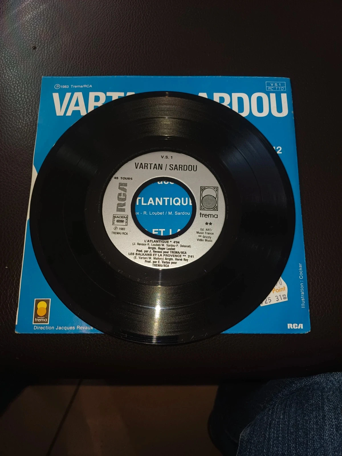 Vartan Sardou 45rpm vinyl label RCA tréma VS1RC110 – photo 3